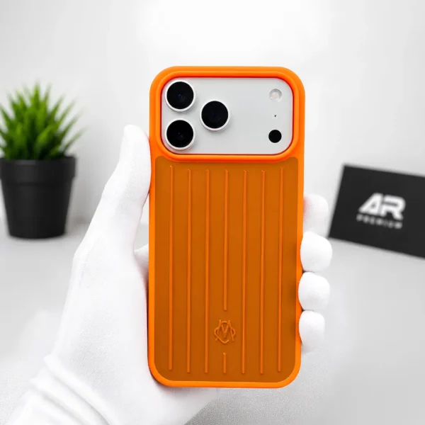 RIMOWA Aluminium Stripes Case for iPhone 17 Pro Max - Premium Liquid Silicone Shockproof Protective Cover