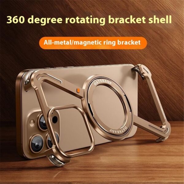 Z Shaped Metal MagSafe Bumper Case iPhone 16 Pro / 16 Pro Max | Metal Case with Kickstand | Bare Feel Rimless Phone Cover