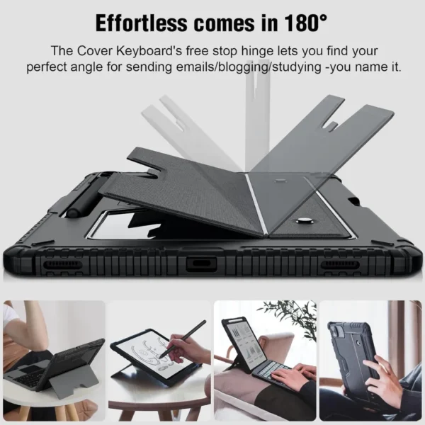 Nillkin Samsung Galaxy Tab S10 FE (10.9") Backlit Keyboard Case Cover | Detachable RGB Keyboard with Stand & Shockproof Protection Black