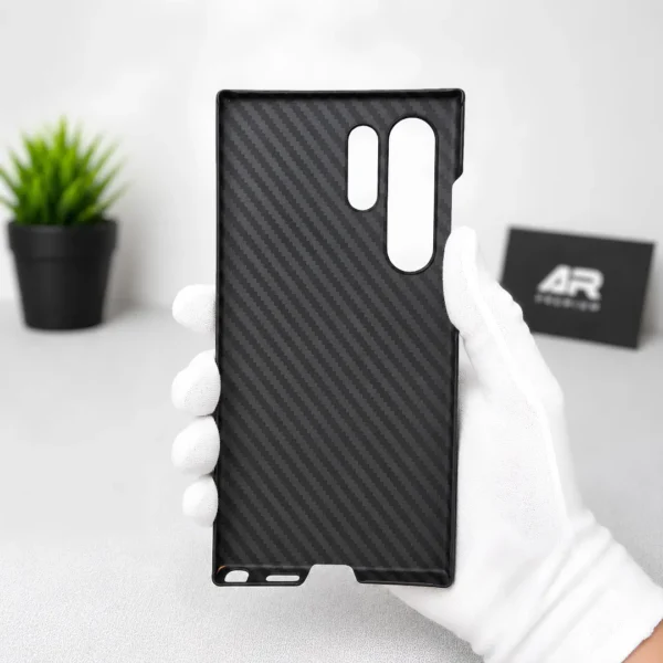 Samsung Galaxy S24 Ultra Carbon Fiber Texture Case Cover | Ultra Slim Lightweight Shockproof Back Cover Black