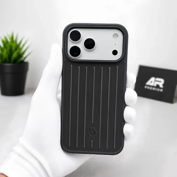 RIMOWA Aluminium Stripes Case for iPhone 17 Pro Max - Premium Liquid Silicone Shockproof Protective Cover