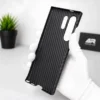 Samsung Galaxy S24 Ultra Carbon Fiber Texture Case Cover | Ultra Slim Lightweight Shockproof Back Cover Black