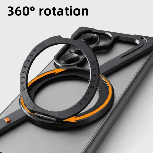 Z Shaped Metal MagSafe Bumper Case Galaxy Z Fold 6 | Metal Case with Kickstand | Bare Feel Rimless Phone Cover