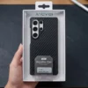 Samsung Galaxy S24 Ultra Carbon Fiber Texture Case Cover | Ultra Slim Lightweight Shockproof Back Cover Black