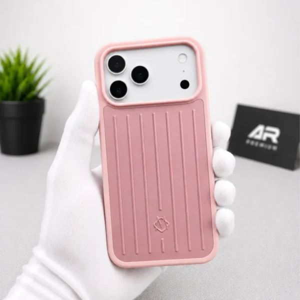 RIMOWA Aluminium Stripes Case for iPhone 17 Pro Max - Premium Liquid Silicone Shockproof Protective Cover