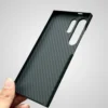 Samsung Galaxy S25 Ultra Carbon Fiber Texture Case Cover | Ultra Slim Lightweight Shockproof Back Cover Black