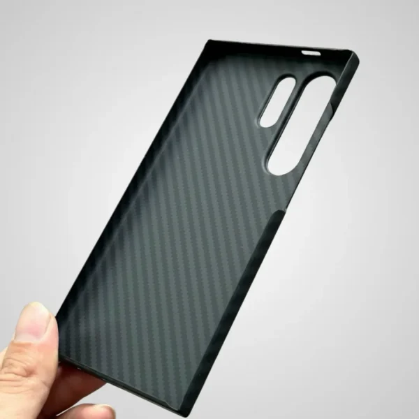 Samsung Galaxy S25 Ultra Carbon Fiber Texture Case Cover | Ultra Slim Lightweight Shockproof Back Cover Black