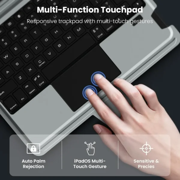 Nillkin iPad A16 11th Gen Backlit Keyboard Case Cover | Detachable RGB Keyboard with Stand & Shockproof Protection Black