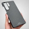 Samsung Galaxy S25 Ultra Carbon Fiber Texture Case Cover | Ultra Slim Lightweight Shockproof Back Cover Black