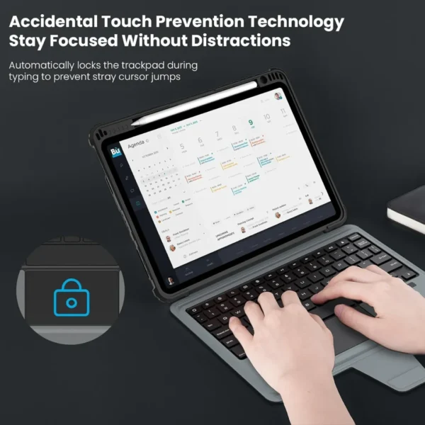 Nillkin iPad A16 11th Gen Backlit Keyboard Case Cover | Detachable RGB Keyboard with Stand & Shockproof Protection Black