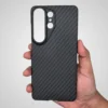 Samsung Galaxy S26 Ultra Carbon Fiber Texture Case Cover | Ultra Slim Lightweight Shockproof Back Cover Black