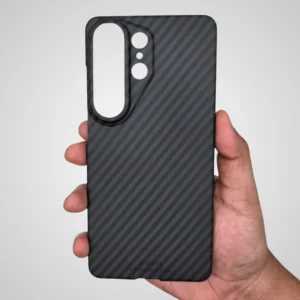 Samsung Galaxy S26 Ultra Carbon Fiber Texture Case Cover | Ultra Slim Lightweight Shockproof Back Cover Black