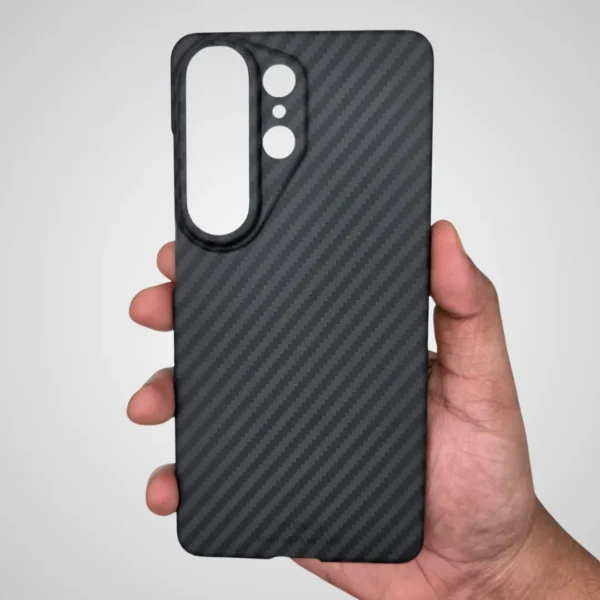 Samsung Galaxy S26 Ultra Carbon Fiber Texture Case Cover | Ultra Slim Lightweight Shockproof Back Cover Black