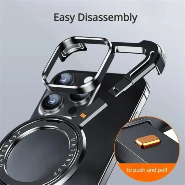Z Shaped Metal MagSafe Bumper Case iPhone 16 Pro / 16 Pro Max | Metal Case with Kickstand | Bare Feel Rimless Phone Cover