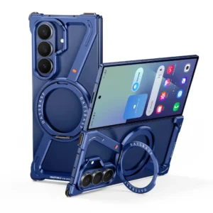 Z Shaped Metal MagSafe Bumper Case Galaxy Z Fold 7 | Metal Case with Kickstand | Bare Feel Rimless Phone Cover