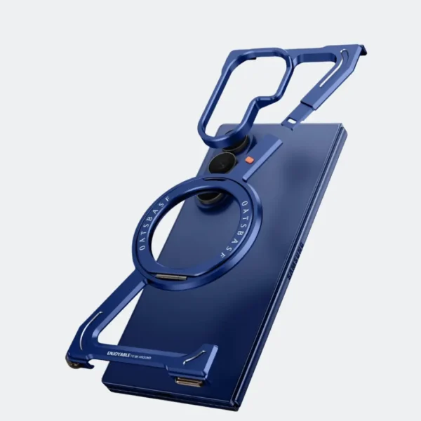 Z Shaped Metal MagSafe Bumper Case Galaxy Z Fold 7 | Metal Case with Kickstand | Bare Feel Rimless Phone Cover