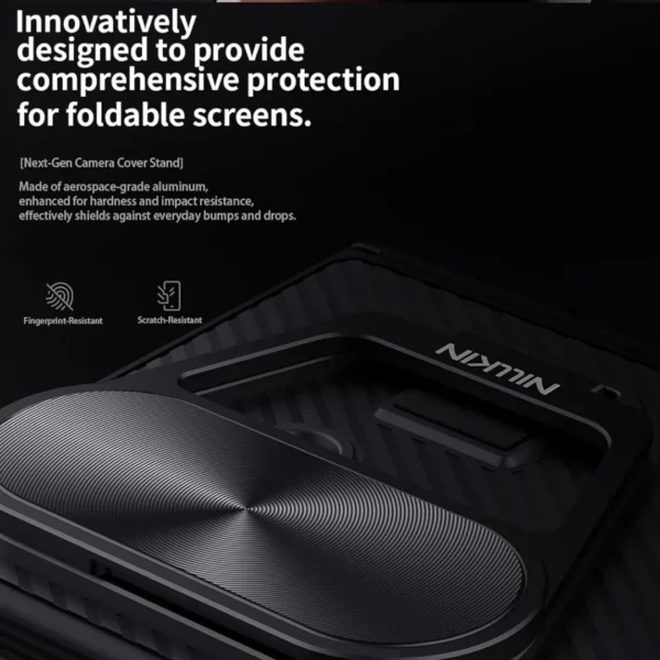 Nillkin CamShield Prop Case for Samsung Galaxy Z Fold 7 | Hinge Protection, Metal Camera Lens Cover & Kickstand | Heavy Duty Slim Fit Armor Cover - Black