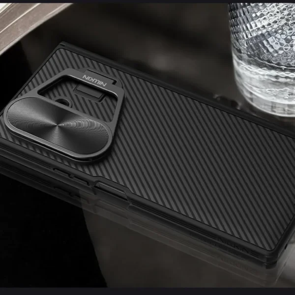 Nillkin CamShield Prop Case for Samsung Galaxy Z Fold 7 | Hinge Protection, Metal Camera Lens Cover & Kickstand | Heavy Duty Slim Fit Armor Cover - Black