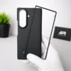 Samsung Galaxy Z Fold 7 Carbon Fiber Case with Tempered Glass, Hinge Protection, Shockproof Hard PC Protective Cover