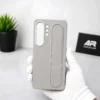 Samsung Galaxy S25 Ultra Standing Grip Case Cover | Soft Silicone Shockproof Back Cover with Foldable Strap Stand