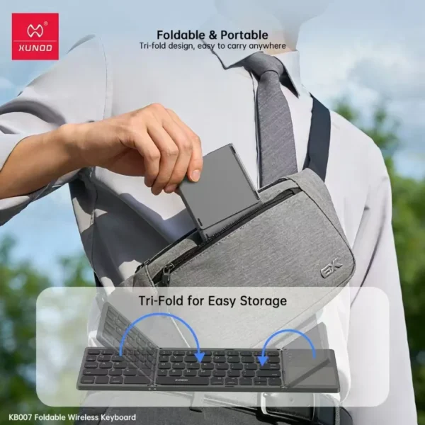 XUNDD Foldable Wireless Bluetooth Keyboard with Touchpad | Multiple Device Connection