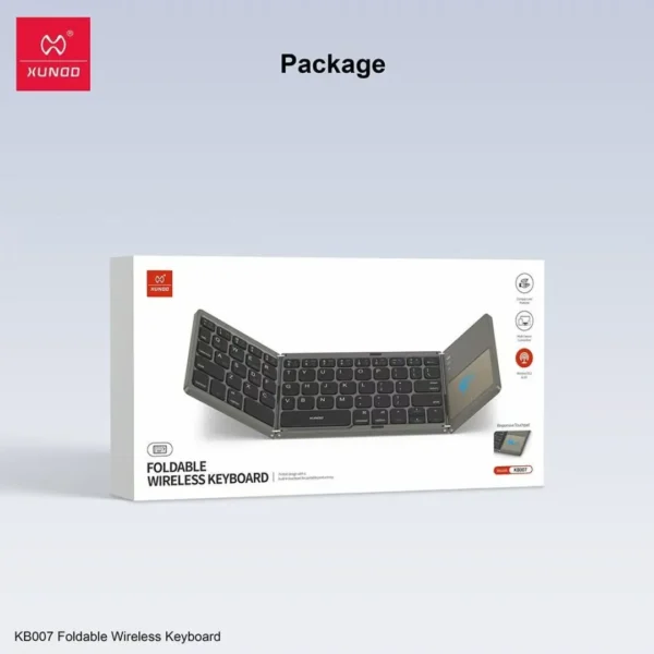 XUNDD Foldable Wireless Bluetooth Keyboard with Touchpad | Multiple Device Connection