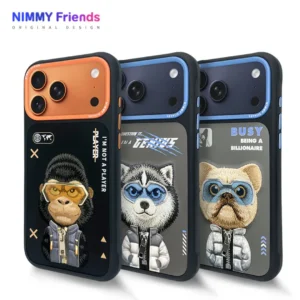 Nimmy Friends Cartoon Designer Case Cover for iPhone 17 Pro | Cute Animal Print Shockproof Matte Back Cover