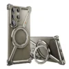 Z Shaped Metal MagSafe Bumper Case Galaxy S25 Ultra | Metal Case with Kickstand | Bare Feel Rimless Phone Cover