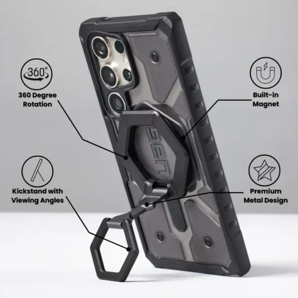 drfxhcbg.webp UAG Magnetic Phone Ring Stand | MagSafe Phone Grip & Kickstand | 360 Rotating Hexagon Ring Holder