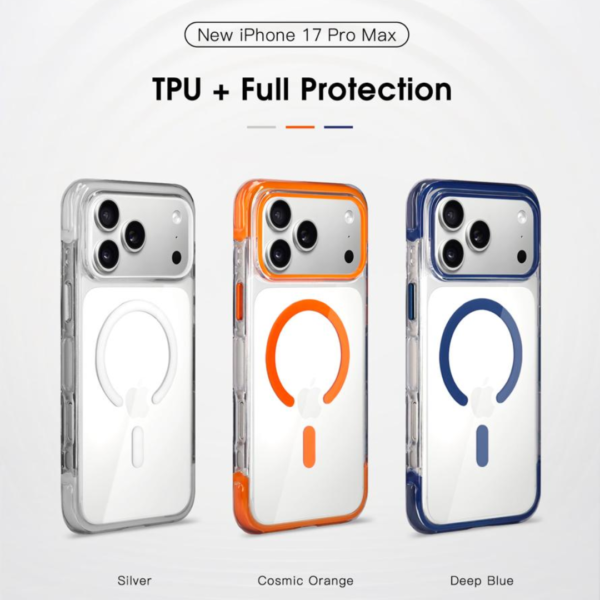 iPhone 17 Pro Max MagSafe Clear Case with Camera Guard | Transparent TPU Bumper Protective Cover