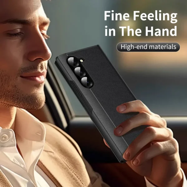imgi_11_202508080919544888_H58dd76264fbe408d9a83794c12e7afc3x.webp Samsung Galaxy Z Fold 7 Flip Case | Smart View Leather Wallet Cover Card Holder Protective Premium Phone Case