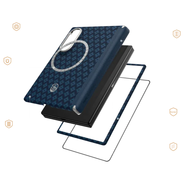 imgi_127_Grand_Combo_ArmorGrid_Air_Azure_Blue_Case_built_with_Kevlar_for_Samsung_Galaxy_Z_Fold_8_15.webp Benks Grand Combo Armor Grid Air Case Galaxy Z Fold 8 | Kevlar Magnetic Cover