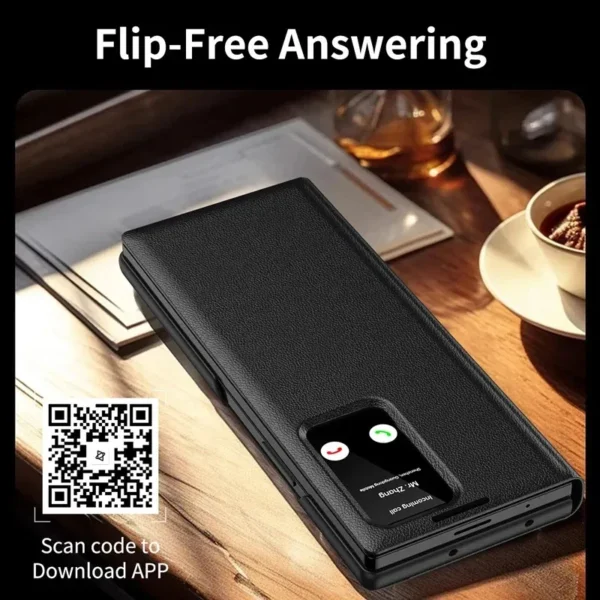 imgi_13_202508081029281178_main-image-5.webp Samsung Galaxy Z Fold 7 Flip Case | Smart View Leather Wallet Cover Card Holder Protective Premium Phone Case