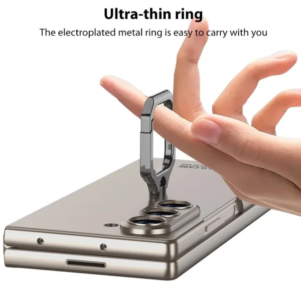 Samsung Galaxy Z Fold 6 Metal Ring Holder Case with 360° Rotating Kickstand Protective Armor Cover