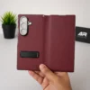 Samsung Galaxy Z Fold 7 Leather Flip Case with Magnetic Kickstand & Hinge Protection