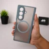 Samsung Galaxy Z Fold 7 Magsafe Transparent Matte Back Case - Shockproof Slim Grey Cover
