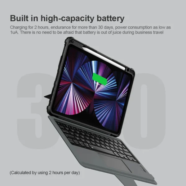 Nillkin iPad Air 11 Keyboard Case | iPad Air 11 inch Case with Trackpad & Keyboard | Detachable Cover with Pencil Holder