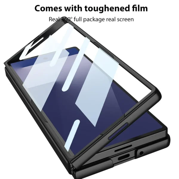 Samsung Galaxy Z Fold 6 Metal Ring Holder Case with 360° Rotating Kickstand Protective Armor Cover