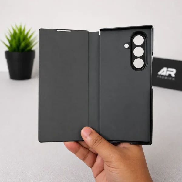 Samsung Galaxy Z Fold 8 Ultra Leather Flip Case with Magnetic Kickstand & Hinge Protection