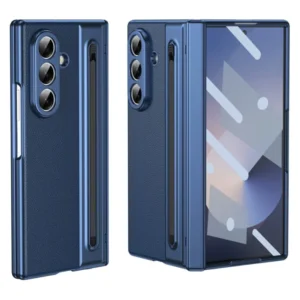Samsung Galaxy Z Fold 7 Leather Case with S Pen | Hinge Protection Cover with Screen Protector | Shockproof Stylus Case