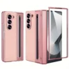 Samsung Galaxy Z Fold 5 Leather Case with S-Pen | Premium Protective Flip Cover with Front Glass Protection