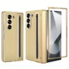 Samsung Galaxy Z Fold 5 Leather Case with S-Pen | Premium Protective Flip Cover with Front Glass Protection