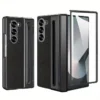 Samsung Galaxy Z Fold 5 Leather Case with S-Pen | Premium Protective Flip Cover with Front Glass Protection