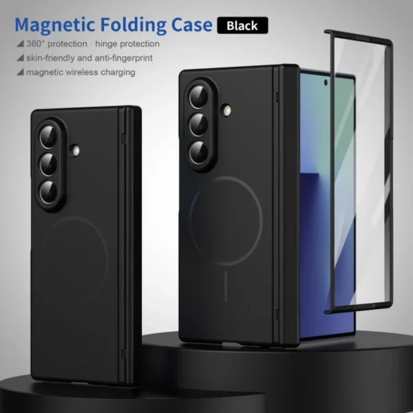 Samsung Galaxy Z Fold 8 Ultra Case with Hinge Protection | Skin Feel Thin Magnetic Phone Cover | Slim Shockproof Protection
