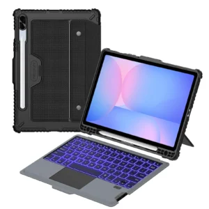 Nillkin Samsung Galaxy Tab S10 FE (10.9") Backlit Keyboard Case Cover | Detachable RGB Keyboard with Stand & Shockproof Protection Black