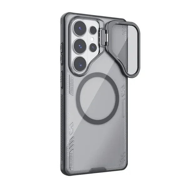 imgi_200_MagSafe-Compatible-Iceblade-CamProp-Case-with-Transparent-Camera-Cover-for-Galaxy-S26-black_3.webp Nillkin Iceblade Prop Magnetic Transparent Case for Galaxy S26 Ultra with Camera Protection Stand