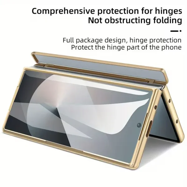 Samsung Galaxy Z Fold 5 Leather Case with S-Pen | Premium Protective Flip Cover with Front Glass Protection