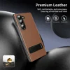 Samsung Galaxy Z Fold 8 Ultra Leather Flip Case with Magnetic Kickstand & Hinge Protection