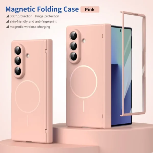 Samsung Galaxy Z Fold 8 Ultra Case with Hinge Protection | Skin Feel Thin Magnetic Phone Cover | Slim Shockproof Protection