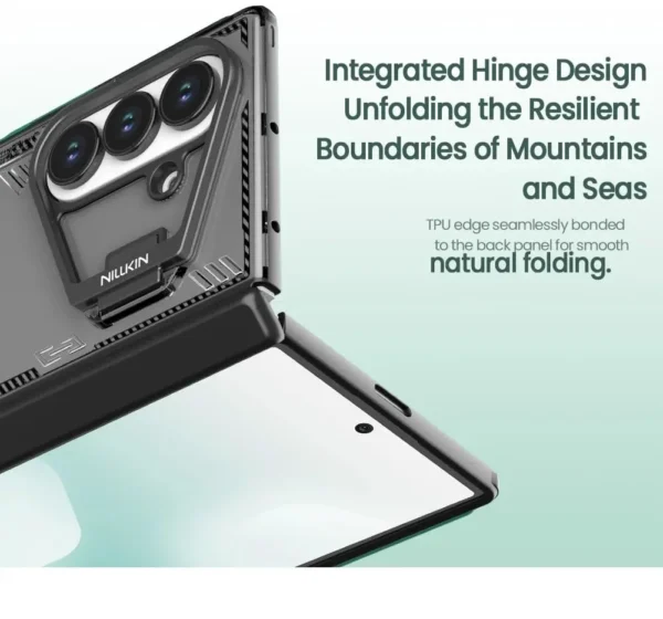 Nillkin Iceblade Prop Magnetic Case for Samsung Galaxy Z Fold 7 | Built-in Kickstand, Airbag Drop Protection & MagSafe Compatible Clear Frosted Cover